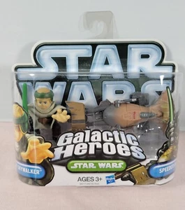 STAR WARS GALACTIC HEROES 2010 LUKE SKYWALKER & SPEEDER BIKE SET AGES 3+ - Picture 1 of 4