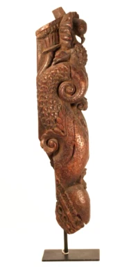 Indian architectural bracket in carved Teak - Image 1 of 3