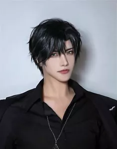 Peluca Light and Night Osborn Anime Cosplay Masculino Diario Negro Rendimiento de Cabello Corto - Imagen 1 de 12