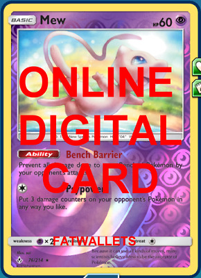 1X Mew 76/214 Unbroken Bonds Pokemon TCG Online Digital Card 