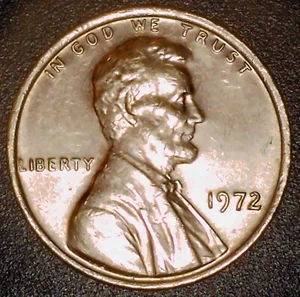 1972 Lincoln Cent "L" in Liberty on Edge - Picture 1 of 16