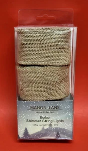 Manor Lane Home Collection ~ Burlap Shimmer String Lights ~ Beige Tan ~ 10ft New - Picture 1 of 9