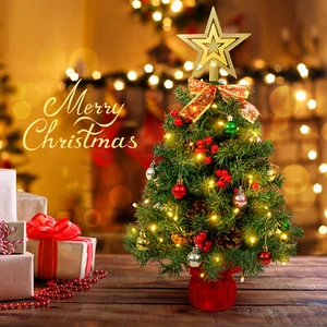 60cm Mini Weihnachtsbaum klein Künstlicher Tannenbaum Tischplatte Dekoration - Bild 1 von 125