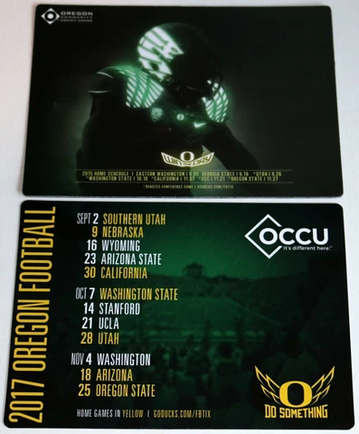 OREGON DUCKS FOOTBALL 2015 & 2017 MAGNET SCHEDULES * WIN THE DAY * DO SOMETHING Cover