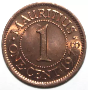 British Mauritius One Cent Coin 1978 KM# 31 UK Queen Elizabeth II QEII 1 - Picture 1 of 2