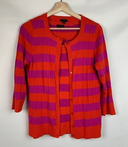 Talbots 2-Pc Set Cardigan Collarless 3/4 Sleeve Buttons/Tank Sleeveless Size M - Picture 1 of 7