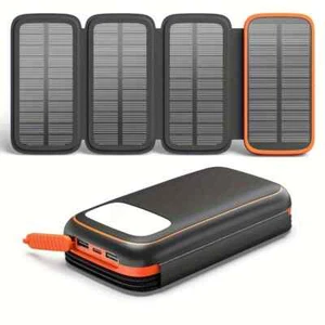 27000mAh High Capacity Lithium Portable Rechargeable Solar Charger With 4-Panel - Picture 1 of 4
