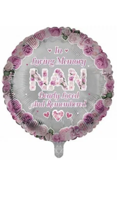 SENSATIONS In Loving Memory of NAN Round Remembrance Balloon. Fast And Free Delivery.