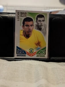 Match Attax World Cup 2010 Football Trading Cards Brazil Lucio Man of the Match - Picture 1 of 2