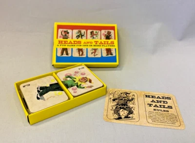 Vintage Style Head & Tails Card Game Retro Family Kids - Image 1 of 4