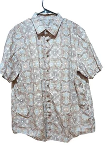 Camisa Tasso Elba Floral Para Hombre Manga Corta Abotonada XXL Color Caqui Combo  - Imagen 1 de 8