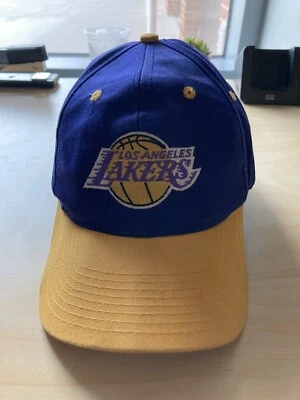 Vintage Los Angeles Lakers Hat Cap Snap Back Logo 7 Purple NBA Basketball READ - Image 1 of 3