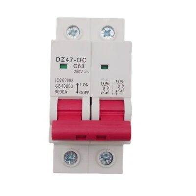 MUELLERSTAR 63A DC MCB Circuit Breaker for Solar Photovoltaic 2Pole Solar Energy Air Switch