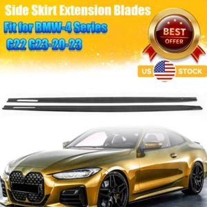 Para 20-23 BMW Serie 4 G22 G23 M440i M SPORT Extensión Labio Faldones Laterales Carbono ABS - Imagen 1 de 12