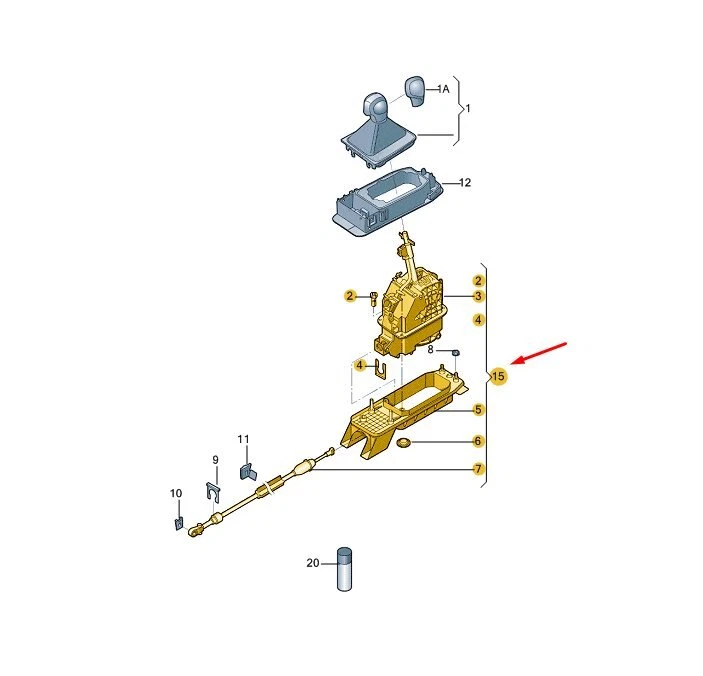 Volkswagen GOLF MK7 Gear Shifting Mechanism RHD 5Q2713025 NEW GENUINE - Image 1 of 2