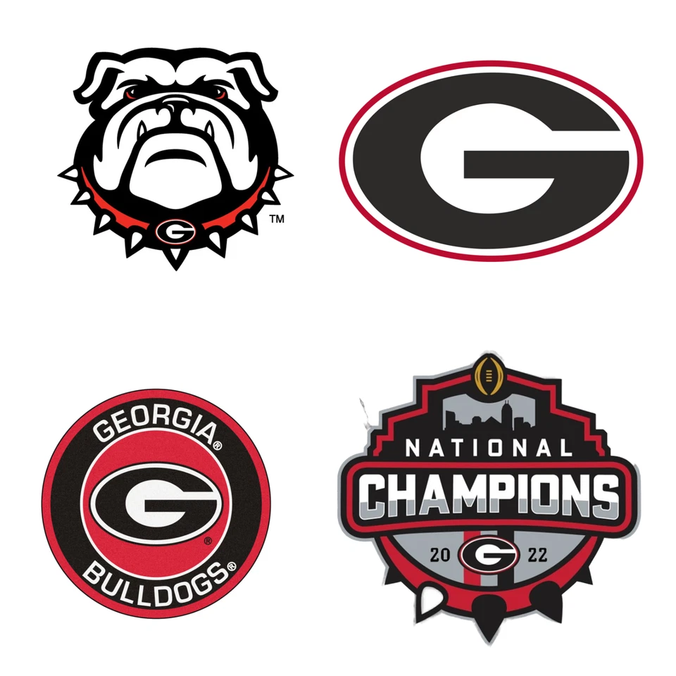 Toppers de imágenes comestibles de Georgia Bulldogs NCAA. Pegatinas precortadas redondas comestibles. Foto 1 de 1