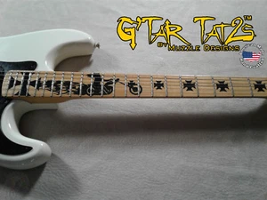 Biker Decal Sticker Inlay - Black for Right handed guitar 22-24 Fret - Picture 1 of 3