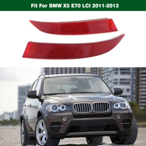 Pair Rear Bumper Reflectors Reflex Lamps Lights Red For BMW X5 E70 LCI 2011-2013 - Picture 1 of 6