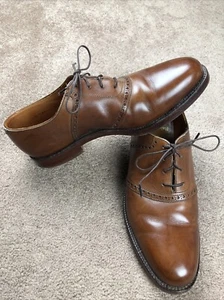 Crockett Jones For Ralph Lauren Brown Derby Shoes Size 8 D - Picture 1 of 9