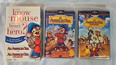 An American Tail & An American Tail Fievel Goes West 2 VHS Box Set Clamshell - Image 1 of 4
