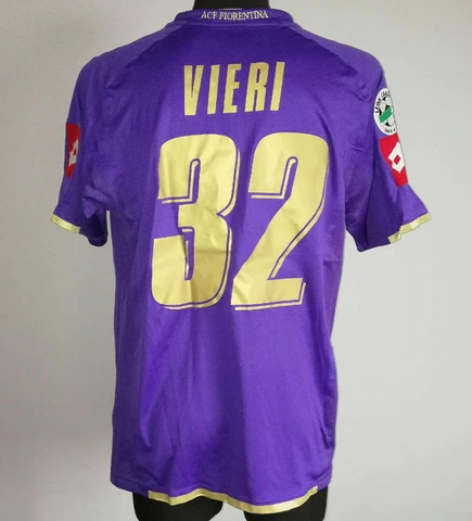 *Match Worn* Fiorentina 2008/2009 #32 Vieri "XL" Shirt Lotto Jersey Maglia Cover