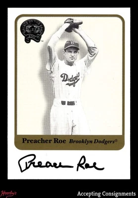 2001 Greats of the Game Autograph Preacher Roe AUTO DODGERS - Image 1 of 2