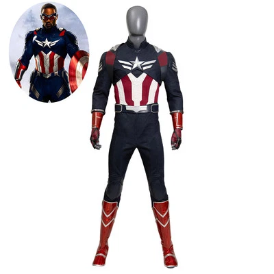 Disfraz de Sam Wilson Capitán América: Un mundo feliz cosplay traje conjunto completo Foto 1 de 4