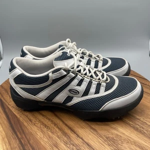 Crocs Golf Shoes Mens Size 10 White Blue Casual Comfort Golfing Sneakers EUC - Picture 1 of 8