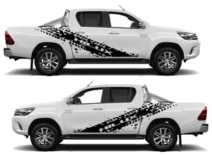 Fits Toyota Hilux Side Door Decals  Any Year Tyre Track Graphics - Picture 1 of 7