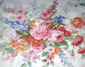 Vtg Ralph Lauren Beach House Southampton Floral Full Flat Sheet 100% Cotton - Picture 1 of 7