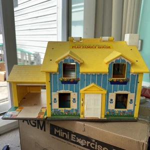 Fisher Price 1969 vintage azul y amarillo Little People Play Family House #952 - Imagen 1 de 14