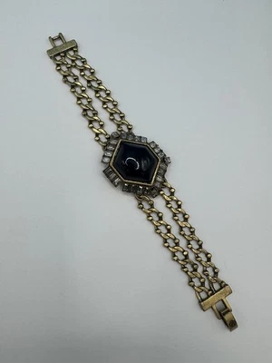 Pulsera Ann Taylor estrás tono latón 7 pulgadas Foto 1 de 4