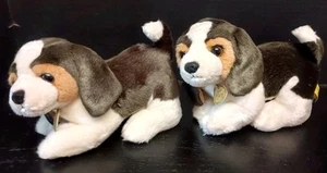 Lot Of 2 Aurora Miyoni Realistic Plush Beagle Puppy Dogs 9" - Picture 1 of 6