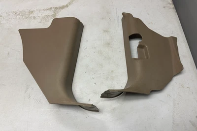 1999 - 2006 GMC Chevy Kick Panel Lower Trim Bezel Hood Release Pair OEM GM Tan - Image 1 of 4