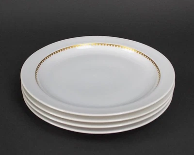 Juego de 4 platos de postre para ensalada Rosenthal Alemania Dentelle Duo dorado y blanco 7 5/8" Foto 1 de 3