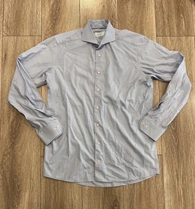 Eton Contemporary Men's Dress Shirt Light Blue with Subtle Check Pattern, 16 (L) - Picture 1 of 5