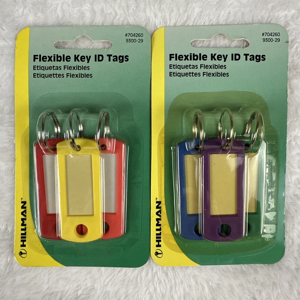 Hillman Flexible Key ID Tags Green Purple Blue 3 PK 704260