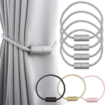 MM ELECTRONICLES 4PCS Magnetic Curtain Tiebacks Outdoor Elegant Decorative Tie Backs For Drape US