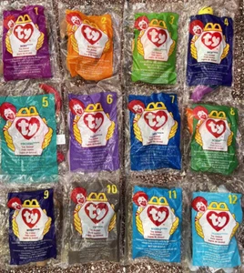 Vintage 1998 McDonalds Happy Meal TY Teenie Beanie Babys Komplettsatz 12 Neu in Verpackung - Bild 1 von 2