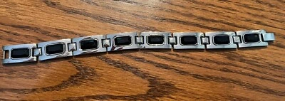 BGE Bradford Gold Exchange Men’s Bracelet Gold Tone w/ Black Accents & Diamonds Foto 1 de 3