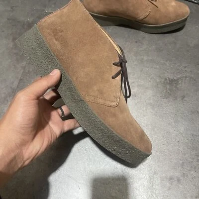 British Retro Mid Top Shoes Men's Rea Leather Casual Suede Desert High Top Boots - Image 1 of 4