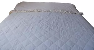 Sheridan Elite Collection Vintage Quilted Ruffled Bedspread Cream King Size - Picture 1 of 14