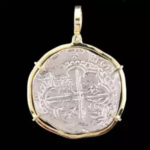 Atocha versunkener Schatzschmuck - extra großer Potosi Silber Münzanhänger - Bild 1 von 5