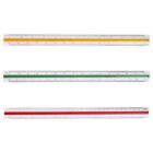 300Mm Triangular Metric Scale Draughtsmens Ruler For Engineer Multicolor