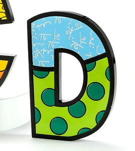 Figura de mesa o decoración de pared alfabeto Romero Britto: letra D nueva con etiqueta - Imagen 1 de 1