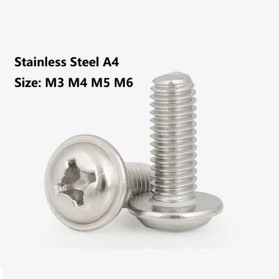 Phillips Flange Button Pan Head Bolt Screw Stainless Steel 316 DIN7985 M3 - M6