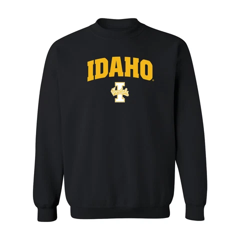 Idaho Vandals Arch Logo Crewneck Sweatshirt - Black Cover