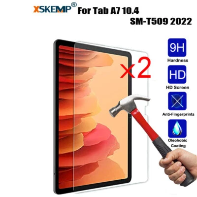 2Pcs Tempered Glass Screen Protector Cover Samsung Galaxy Tab A7 10.4 2022 T509 - Image 1 of 4