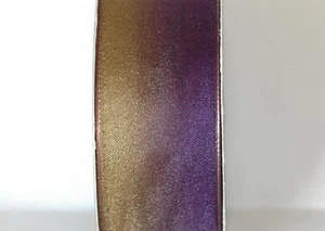 #9 Wired Sheer Gold & Purple Ribbon 1 3/8" X 10 yards "Fantasy"  - Picture 1 of 4