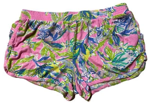 Lilly Pulitzer Youth Girl’s Pull On Casual Shorts Size XL 12-14 Tropical Print - Picture 1 of 8